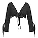 BellyLady Tribal Belly Dance Yoga Costume Wrap Top, Halloween Top BLACK