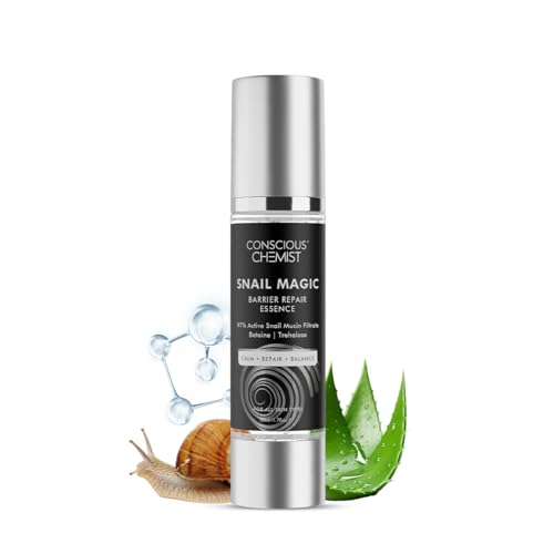 Image of Conscious Chemist Snail Mucin Serum | 50ml | Barrier Repair Essence for Face, 97% Active Snail Mucin Filtrate, Betaine & Trehalose, For Dryness, Damaged Skin, Face Serum for Men & Women - Snail Magic