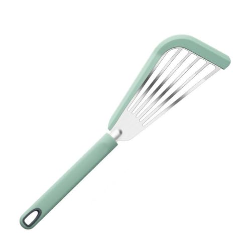 Slotted Turner Fish Slice Household Silicone Frying Fish Spatula for Cooking(Green)
