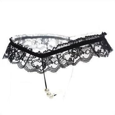 Women‘s Sexy Lace Pearl T-Pants Cute Thong Novelty Gift One Size Underwear G-Strings