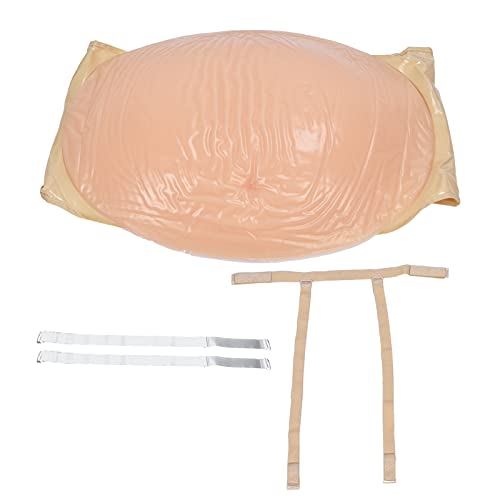 Cryfokt GefäLschter Schwangerer Bauch, Hautfarbe KüNstlicher KüNstlicher Bauch Aus Silikon Doppelter Schultergurt, Atmungsaktiv Falscher Schwangerschaftsbauch für Bildschirmleistung, Werbung(02) Cover