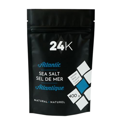 Sel de mer Atlantique 24K 400g, pur sans additifs, grain fin