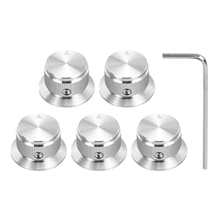 Aluminum knob covers are designed for studio mixers, synthesizers or amplifiers equipped with 6mm potentiometer shafts. Top hat design suitable for most guitars and bass, commonly applied to guitar, bass, power devices or other audio equipment with 1...