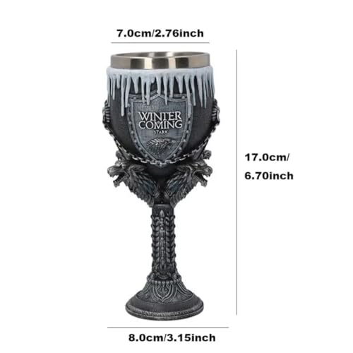 Image of 3D Mug Double Wall Stainless Steel Resin Coffee Beer Mugs Game of Thrones (Mug and Goblet Set Pack of 02)