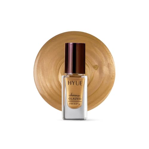 Image of HYUE Chrome Glazed Nail Paint - 9 shades | Gold Mine | 8 ml | Dual-toned | Long-lasting Shine | Color-Shifting Pigments | One Stroke Coverage | Gel Finish | Salon-like Nails | No UV Damage