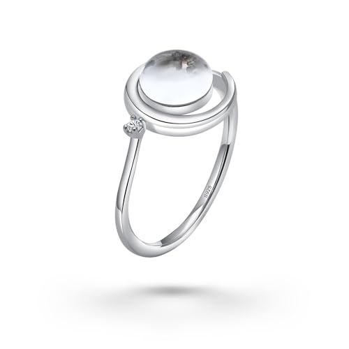 Authentic Lunar Crescent Series Ring (From Lunar Meteorite NWA 11788) - Sterling Silver Statement Ring for Men and Women Jewelry4