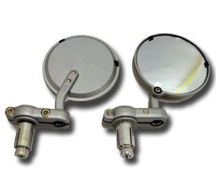 Matte Gray BAR END Mirrors compatible with Honda