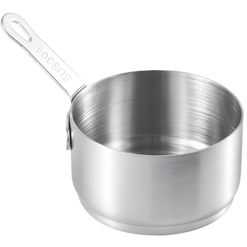 Mini sauce poêle, sauce en acier inoxydable de 60 ml, petite casserole sans bâton, mini casserole suspendue avec poignée pour lait chaud, café, beurre en acier inoxydable Sauce