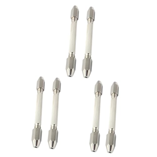 DOITOOL 6 Pcs Drill Double Ended Pin Vise Show Metal Bead Caps T Tool Watch Model Miniature Jewelry Brass