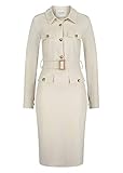 Edles Cady-Gewebe Nicowa Damen Kleid mit Gürtel - PATINO