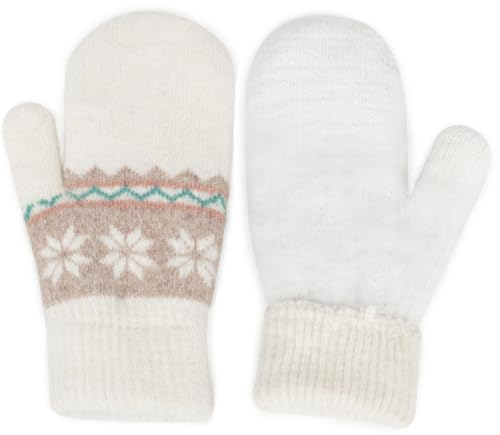 Image of Kids-Winter-Double-Layer-Warm-Knit-Mittens Soft Stretchy Outdoor Gloves