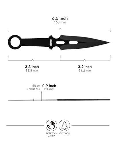 Dispatch Throwing Knives Set of 12, Professional Throwing Knife with Nylon Sheath, Stainless Steel Well Balanced Kunai Throwing Knives for Recreation and Competition