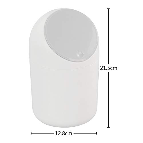 Callyne Plastic kleine prullenbak van 2 l, prullenbak voor op het bureau met grijs deksel - Image 4