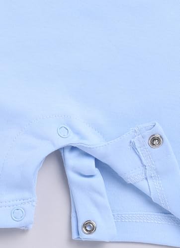Image of BabyGo Baby Half Sleeve Rompers 100% Cotton Rompers for New Born Baby Boys|Daily Suits for Baby Boys & Girls| 6X9M|GREY-SKY1|Onesies| Infant Clothes | Pack of 2