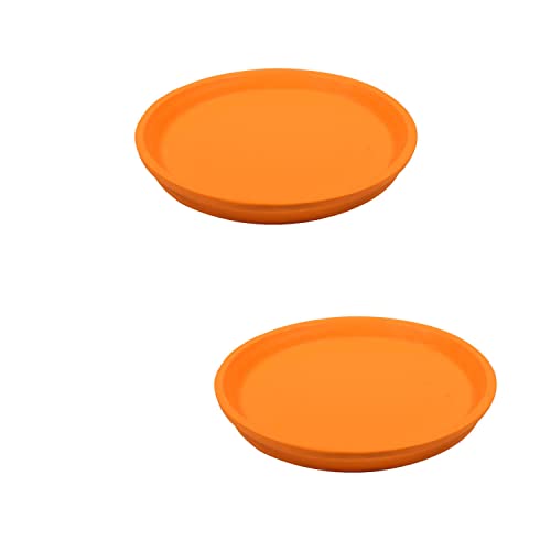 Image of Lasaki Round Ceramic Trays (Plates Saucers) for Pots, planters, Flower, Succulent(Set of 2,Lily,4 inch) R4(Plants not Included)