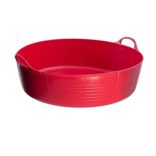 Image of KetoPlastics 35 Litre Large Shallow Flexible 2-Handled Recycled Tub Dog Pool Bath (Red)