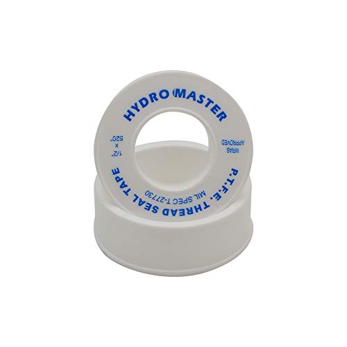 HYDRO MASTER Teflon PTFE Thread Seal Tapes,Used in Shower Heads and Pipe Threads,1/2\" X 520\",White