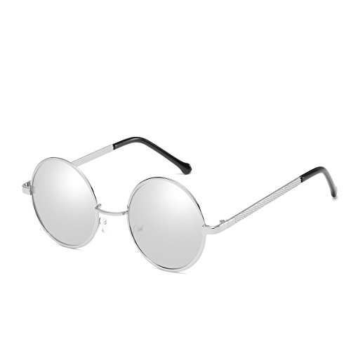 Outerdo - Gafas de sol para mujer, redondas, retro, Ray Ban UV400, lente de policarbonato y marco metálico Gris gris