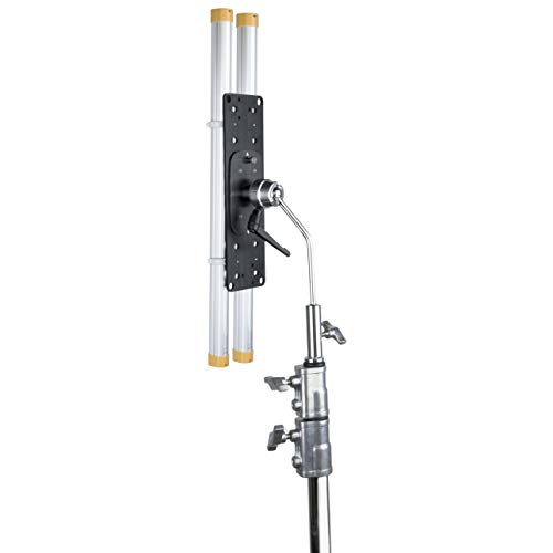 Image of Kupo Twist-Lock Mounting Plate for Two T12 or Kino Flo Lamps with Rubberized Spring Clips and 3 /8 inch Mounting Holes for Lighting Rigging (KG402012)