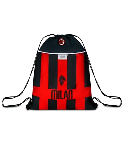 Tasche: Ampio scomparto unico Seven Milan Zaino Sacca, Rosso e Nera, Sacca Sport e Tempo Libero, Scuola Elementare, calcio