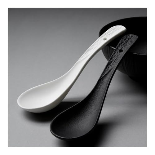 Cuillère en céramique blanche pour soupe et dîner de ménage