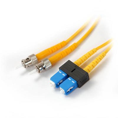 7M SC/UPC-ST/UPC 9/125 Singlemode Duplex (Genuine Plus Corning Glass) Fiber Jumper Zipcord Cables 3.0 Jacket / BIF