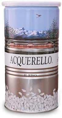 Acquerello Italian Carnaroli Aged Risotto Rice in Tin Can, 2.2 Lbs (1kg) | From Vercelli Province in Italy