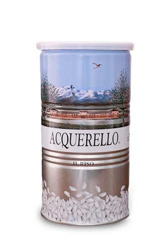 Acquerello Italian Carnaroli Aged Risotto Rice in Tin Can, 2.2 Lbs (1kg) | From Vercelli Province in Italy