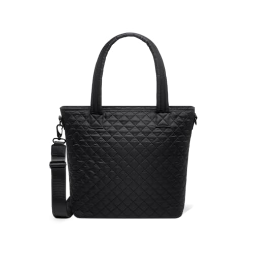 Simple Modern Quilted Tote Bag for Women | Medium Tote Purse with Compartments & Laptop Sleeve | Adjustable Crossbody Strap with Zipper Top and Pockets | Bag for Work School & Travel | Midnight Black by Simple Modern - Used condition - US$36.00