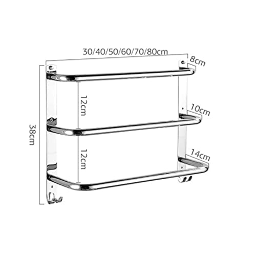 Porte-serviettes en acier inoxydable SUS304 argent à la finition haut de gamme - 8