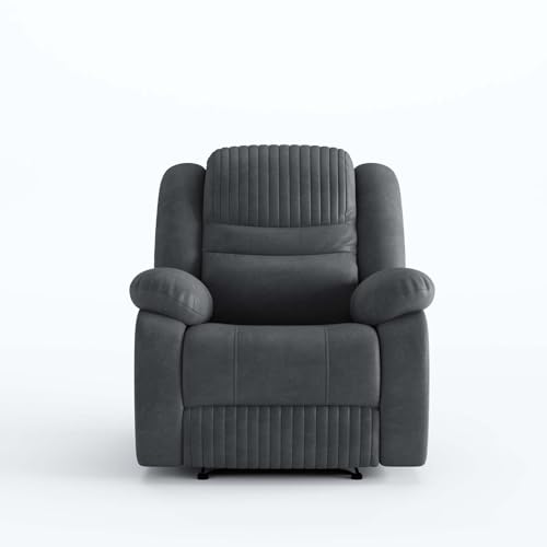 Image of Amazon Brand - Solimo Restora | Single Seater Sofa Recliner | Manual Recliner (Velvet Grey)