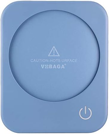 VOBAGA Coffee Mug Warmer, 4 Hours Auto Shut Off Cup Warmer for Office Home Desk Use with 3 Temperature Settings, Electric Beverage Warmer for Cocoa,Tea, Milk, Soup, Sky Blue (No Cup)