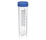 Plastic Centrifuge Tube, 50mL, Pack of 50, Polypropylene, Sterile, Self-Standing