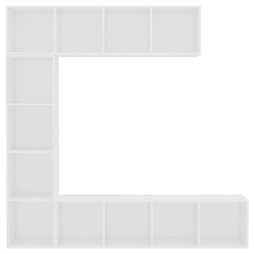 Set Mobili Libreria/Porta TV 3 pz Bianco 180x30x180 cm (74,5KG)