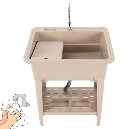 Cuve à linge avec planche à laver et bac de lavage extérieur multifonctionnel