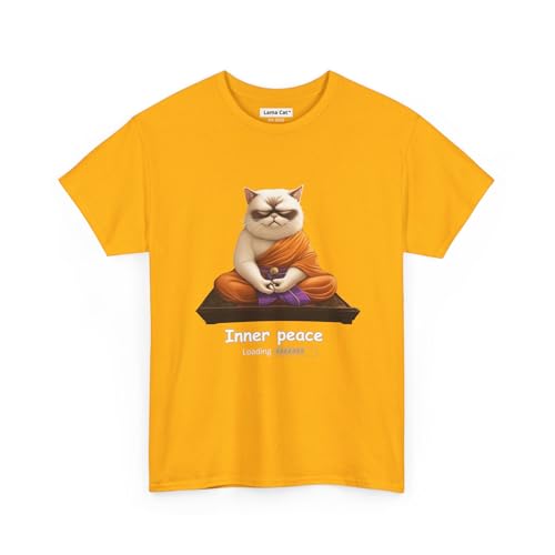IPL Graphic tees Funny Shirts and Crazy Yoga Tops Sarcastic Mindfulness Gift Funny cat Shirts for Men and Women Gold