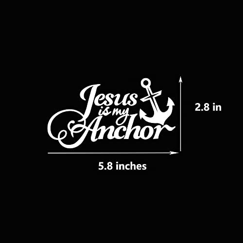 Car Decal Stickers Jesus Is My Anchor , Vinyl Sticker For Car Windows, Tablets, Laptops, Water Bottles (White) #TOP1