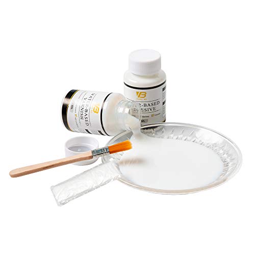 Gilding Adhesive Set, 180 Ml Gold Leaf Sheets Adhesive And Varnish For Craft Supplier, Resin Art, Furniture Decoration, Wall, Ceiling (2 Brushes + 2 Gloves) #TOP2