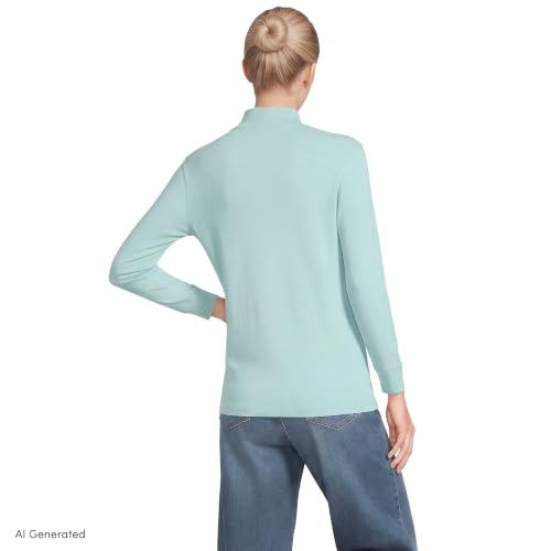Image of Lands' End Women's Cotton Mock Turtleneck
