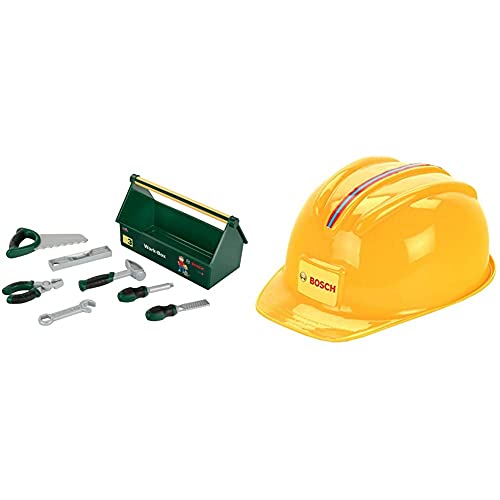 Theo Klein 8573 Bosch Werkzeug-Box I 7-teiliges Werkzeug-Set I Stabile Box mit Tragegriff 30,25 x 14 x 17,25 cm & Bosch…