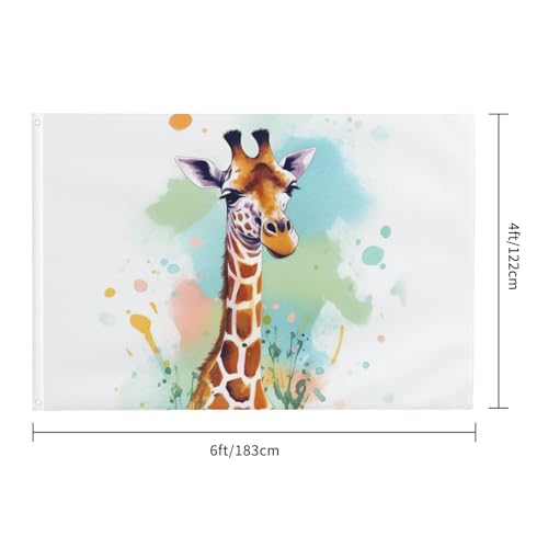 Drapeau extérieur robuste anti-vent drapeau de maison double face girafe toutes saisons - 2