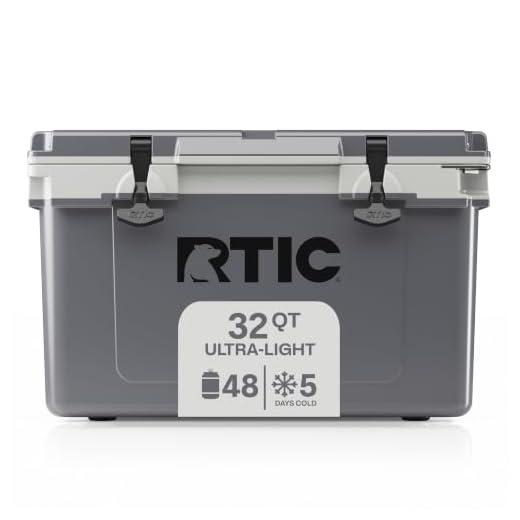RTIC Ultra-Light 32 Quart Hard Cooler Insulated Portable Ice Chest Box for Drink, Beverage, Beach, Camping, Picnic, Fishing, Boat, Barbecue, 30% Lighter Than Rotomolded Coolers, Dark Grey & Cool Grey
