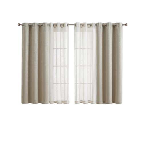VCNY Home - Hudson Collection - 4pc Curtain Set - Features Sheer & Blackout Panels with Metal Grommet Top, Stylish Window Treatment for Kitchen, Bedroom, and Living Room, 76" x 63", Taupe