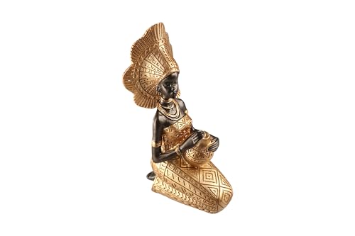 Estatua de mujer africana de resina para decoración retro miniatura 4