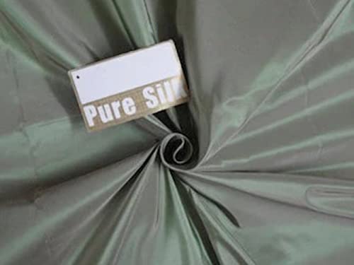 Tissu taffetas de soie vert poudré pour confectionner une robe de mariée unique