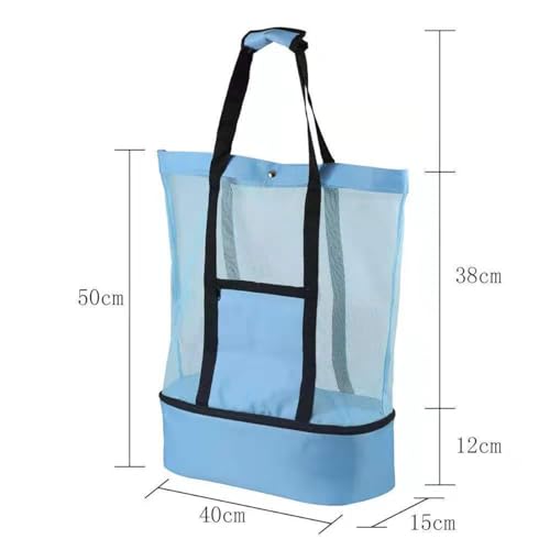 NCDUANSAN Beach bag with insulated cooler, 2-in-1 mesh beach bag, large durable travel bag, environmentally friendly handbag2