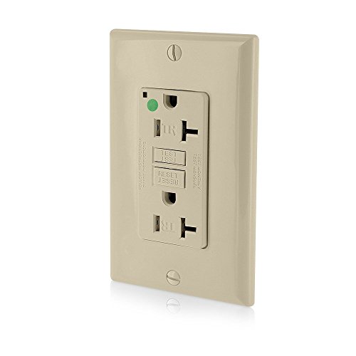 Leviton 20A-125V Extra-Heavy Duty Hospital Grade Tamper-Resistant Duplex Self-Test GFCI Receptacle, 20-Amp, GFTR2-HGI, Ivory by Leviton - Used condition - US$9.62