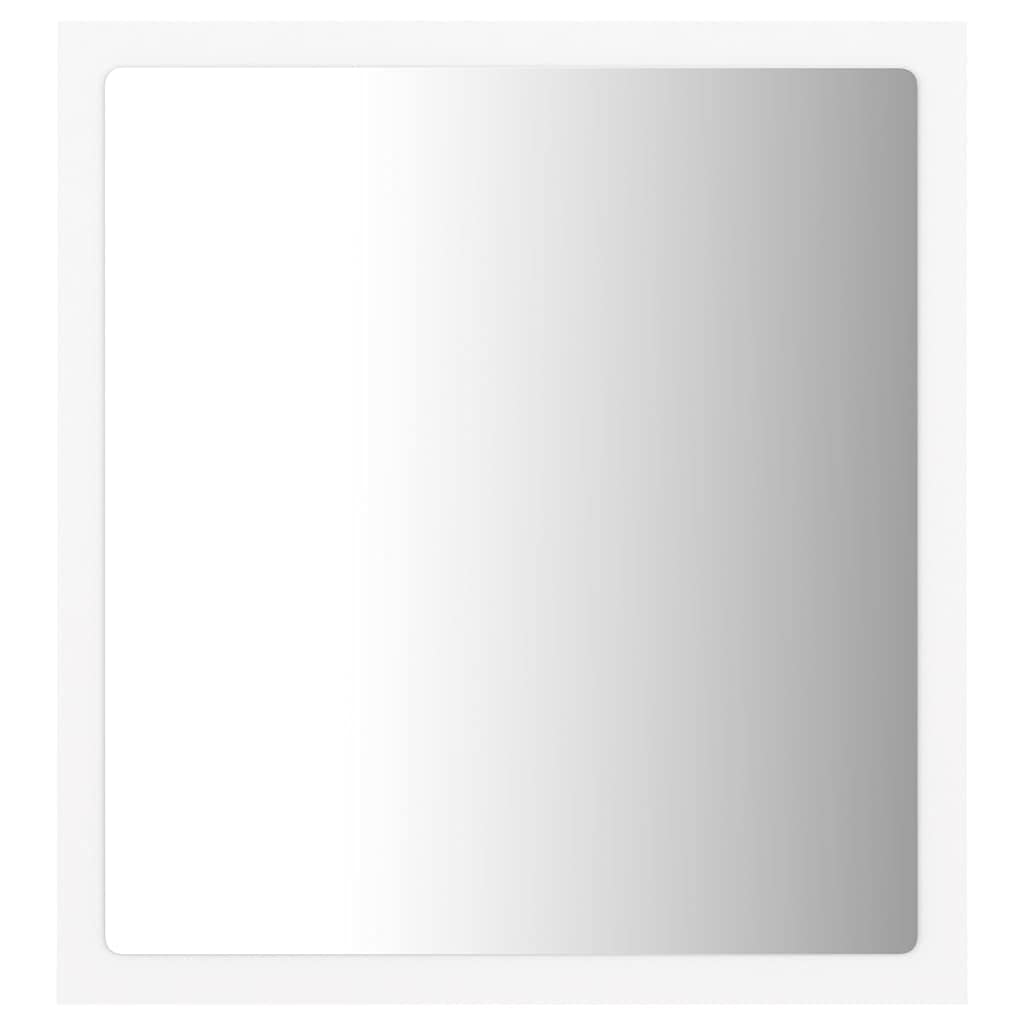 vidaXL Espejo de Baño con LED Aseo Muebles Mobiliario Decoración Adorno Habitación Moderno Duradero Contrachapada AcrílicoBlanco 40x8,5x37 cm