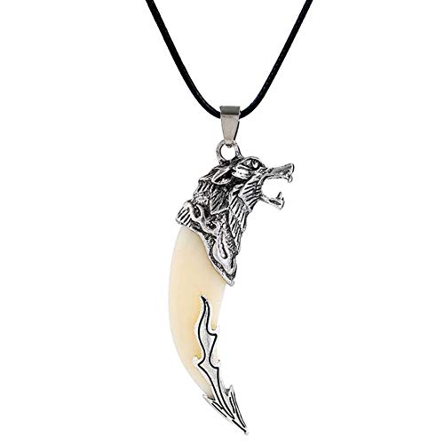 Collier dent de loup bijou totem symbolique de force et de protection