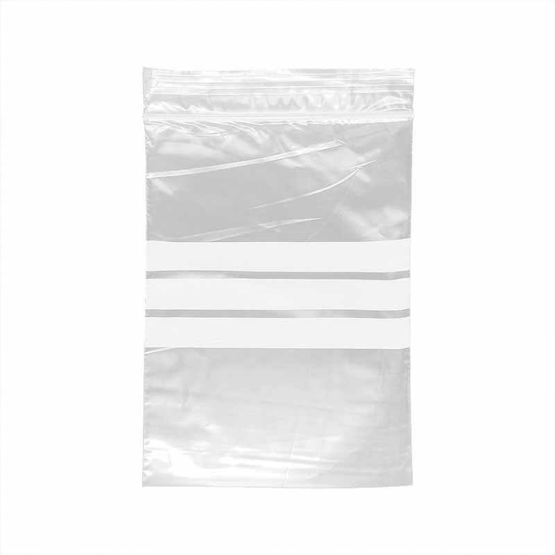 Bolsas Plastico Transparente, Bolsas De Plástico Con Cierre Hermético, Bolsas Autocierre, Ziplock Bags, Apta Para Contacto Alimentario, Bandas Blancas, Medida 6 X 8 Cm, Contiene 50 Bolsas